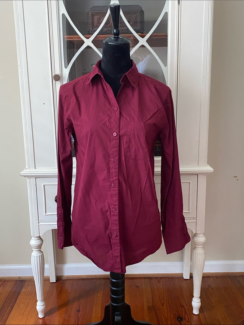 a new day Burgundy Button-Down Shirt